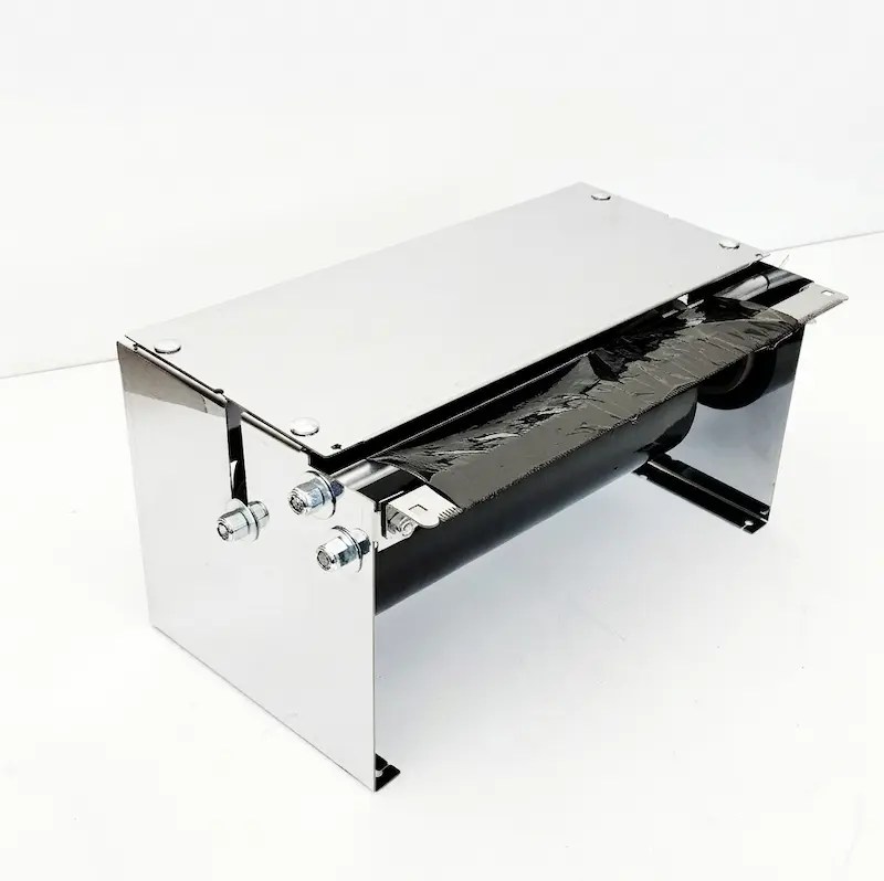 dispensador en acero inoxidable para rollo de plastic film pelicula plastica extensible vinipel stretch film